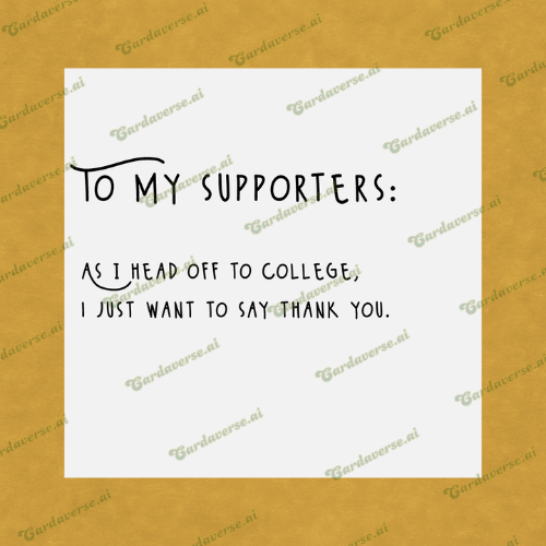 To My Supporters