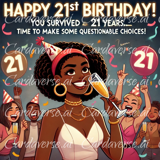 Questionable Choices 21st Birthday Card