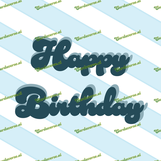 Happy Birthday (Blue Stripes)