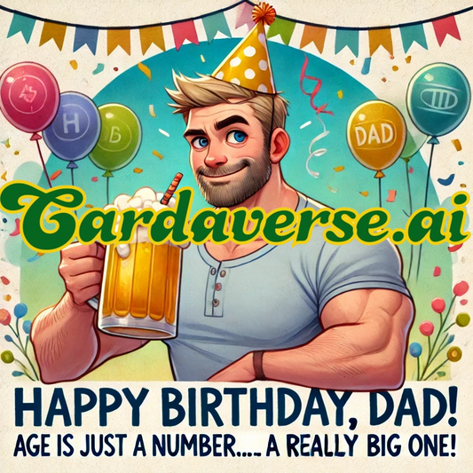 Age Is Just a Number Birthday Card for Dad
