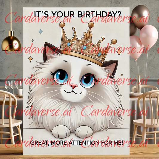 Ragdoll Cat Birthday Card