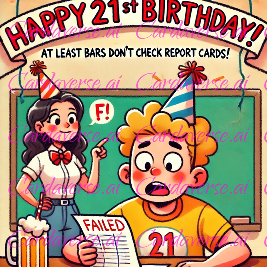 At Least Bars Don't Check 21st Birthday Card