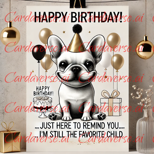 French Bulldog Birthday Card