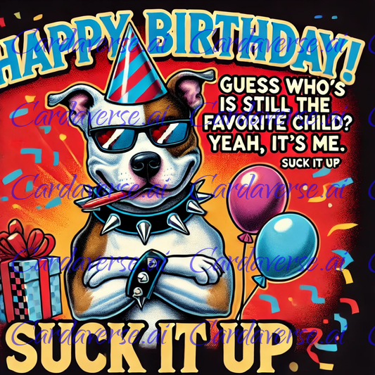 Pitbull's the Favorite Child Birthday Card