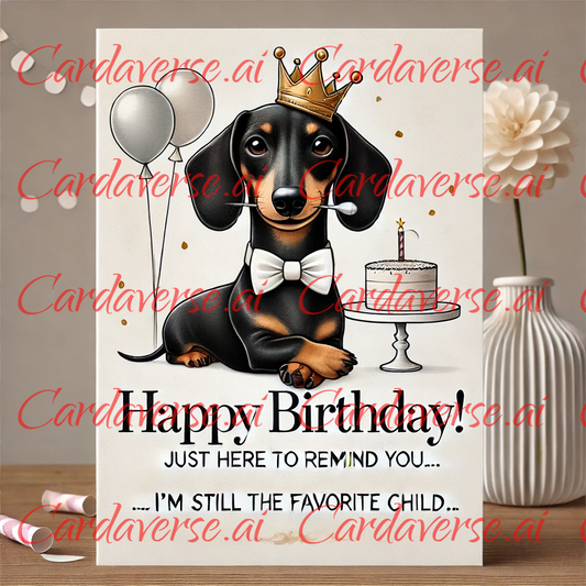 Dachshund's the Favorite Child Birthday Card