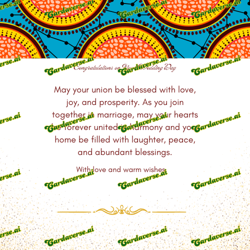Elegant African wedding card