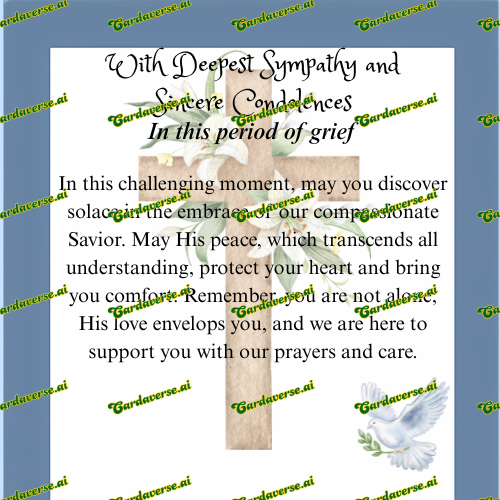 With deepest sympathy and condolences