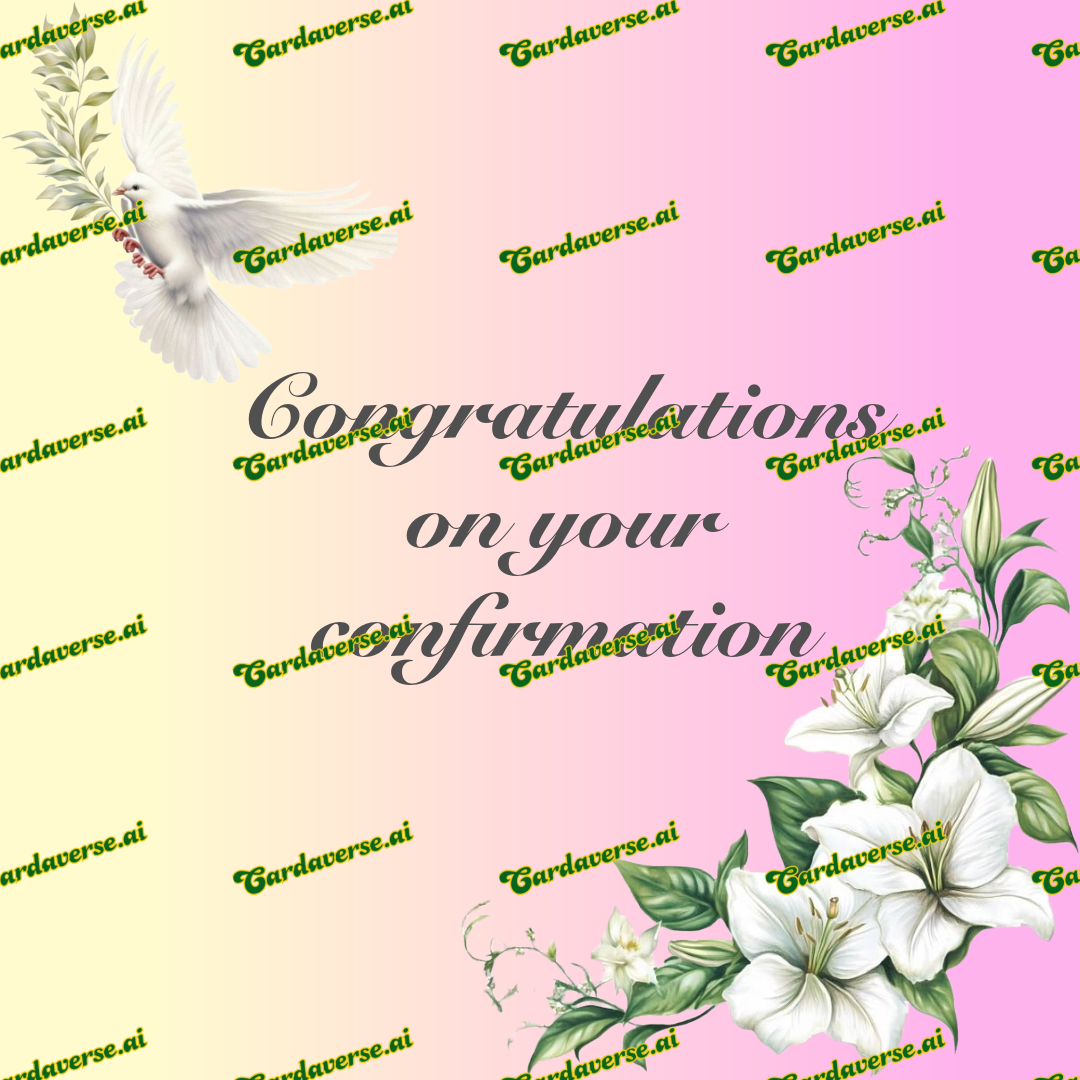 Congrats on your confirmation